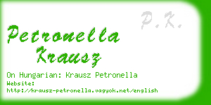 petronella krausz business card